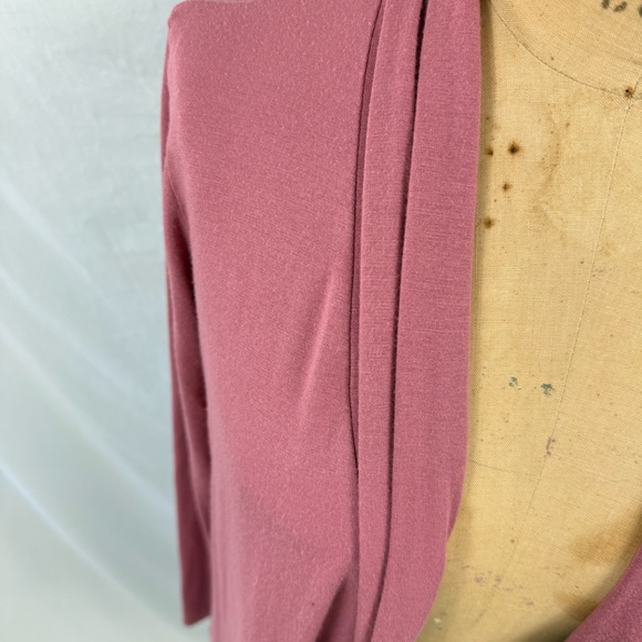 Espresso Rose Pink Long Sleeve Light Weight Waterfall Wrap Jacket Size Large - Picture 2 of 9